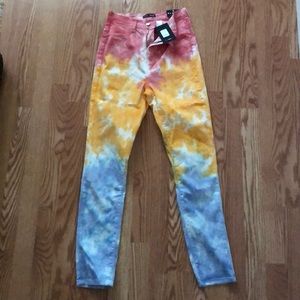 Fashion Nova High Rise Tie Dye Jeans